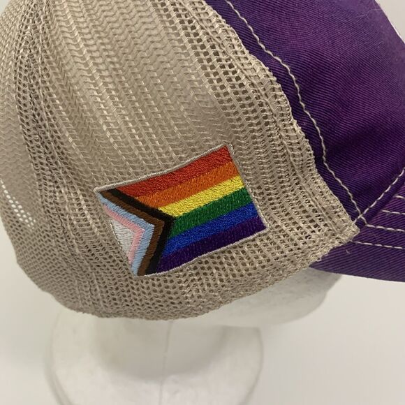 Union Pacific Railroad AHEAD Cap Hat Purple with Pride Flag on the side NWT - Picture 7 of 14